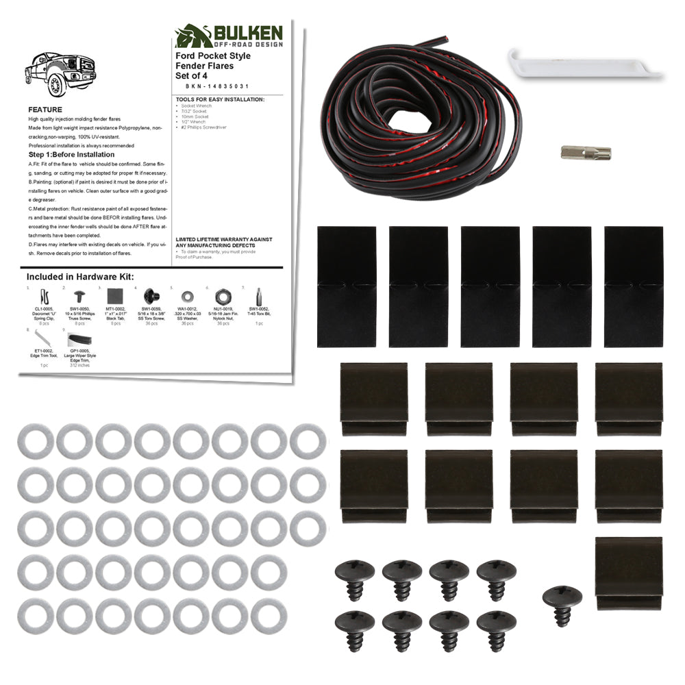 1999-2007 Ford F-250/F-350 SuperDuty Matte Black Rivet Style Fender Flares