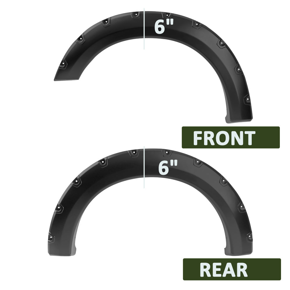 2004-2008 Ford F-150 Styleside Matte Black Rivet Style Fender Flares