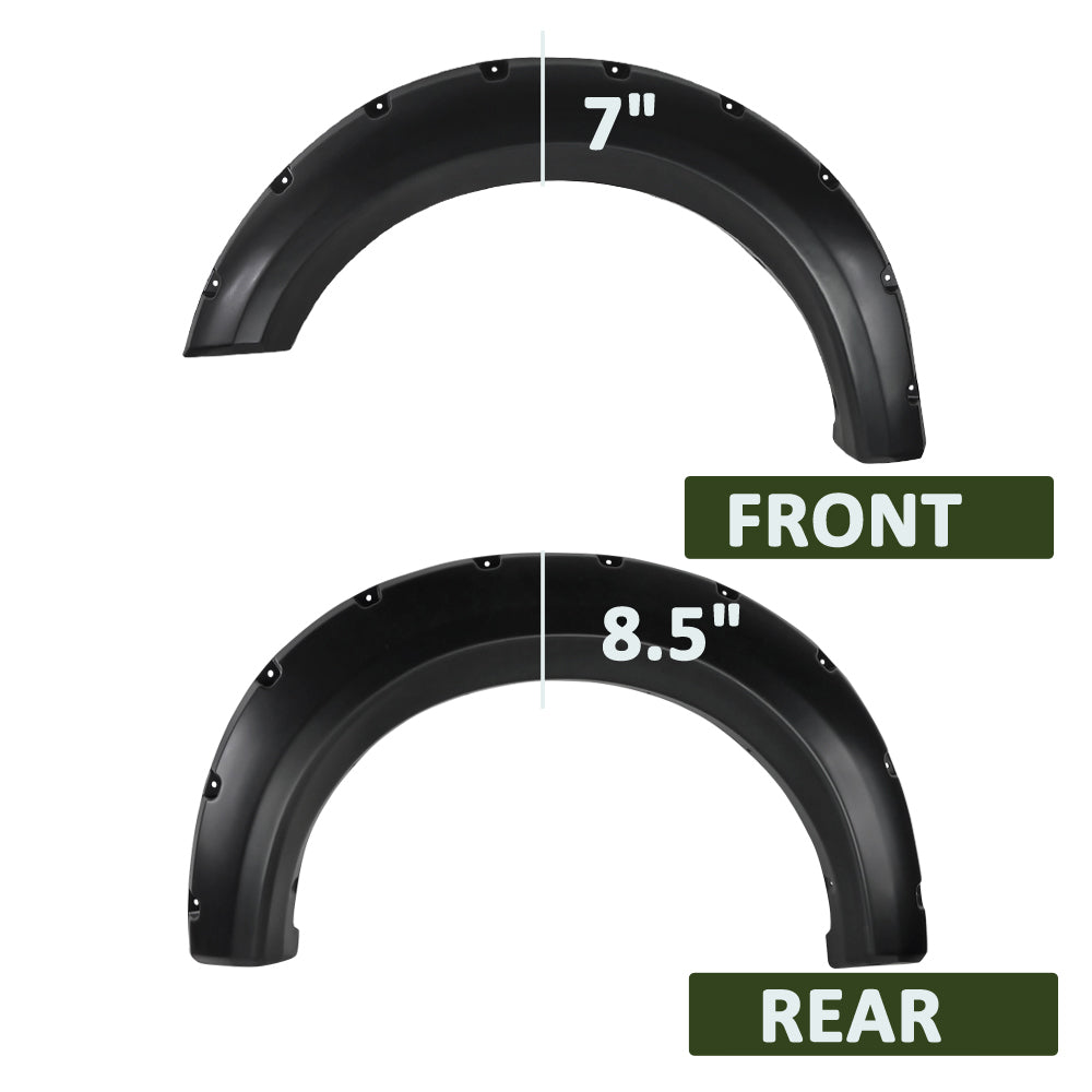 2009-2014 Ford F-150 Styleside Matte Black Rivet Style Fender Flares