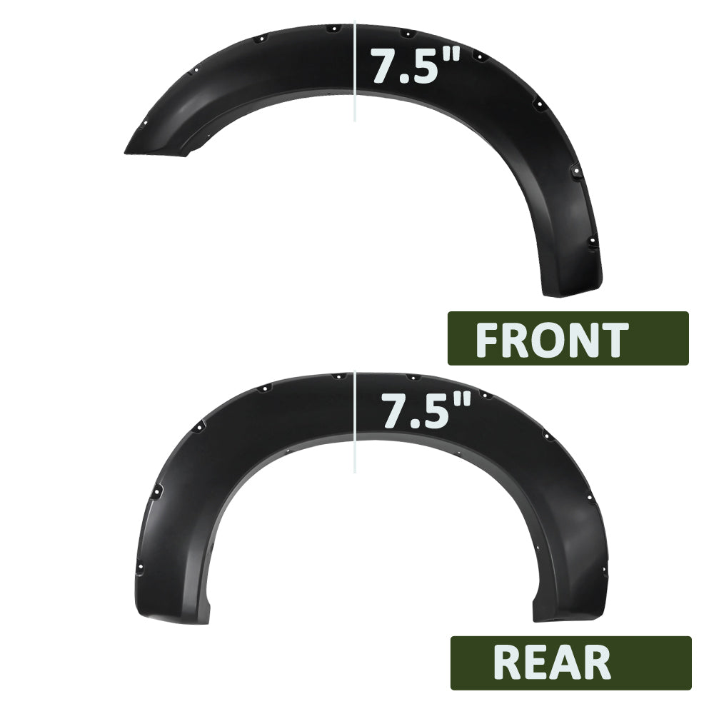 2011-2016 Ford F-250/F-350 SuperDuty Styleside Matte Black Rivet Style Fender Flares