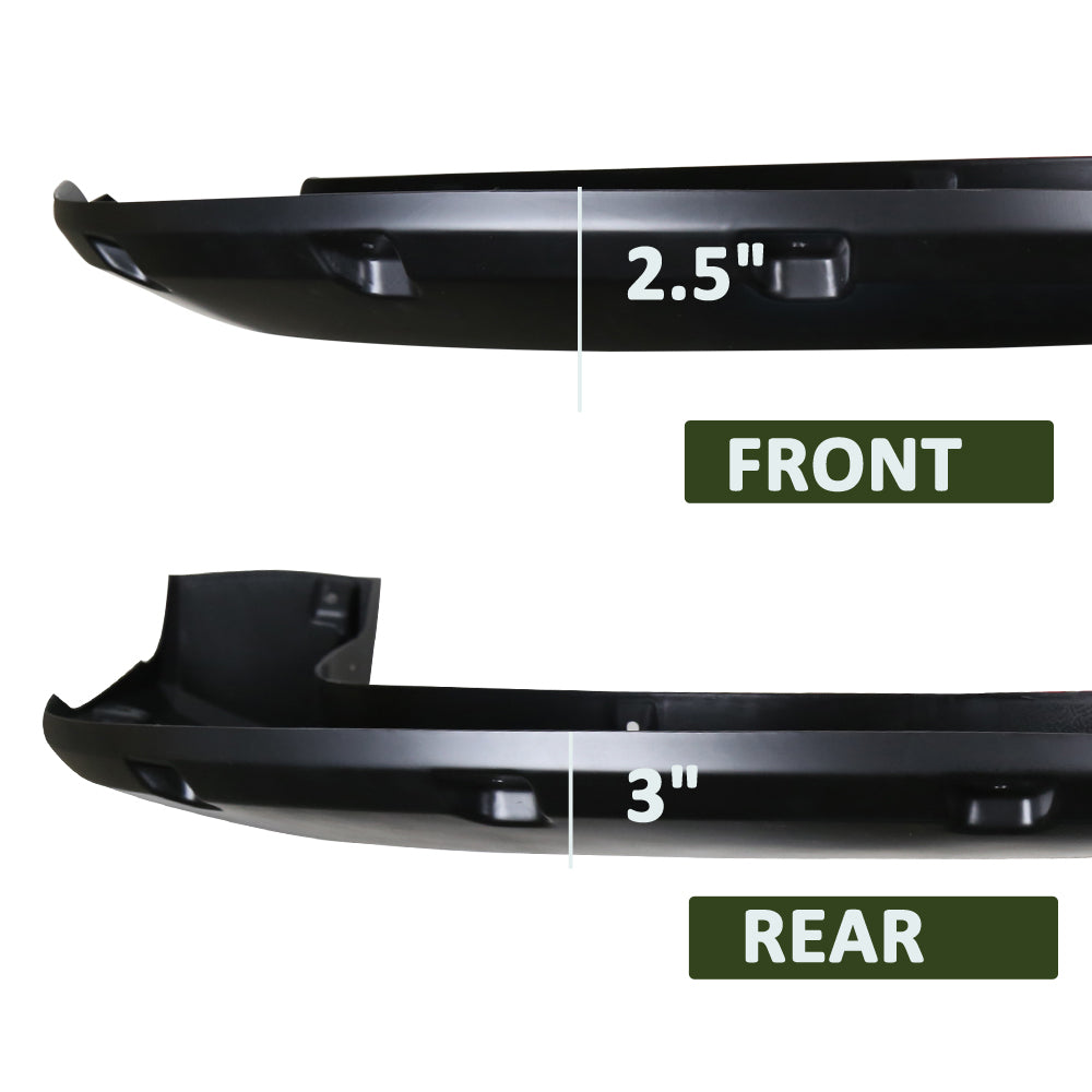 2015 - 2017 Ford F-150 Styleside Matte Black Rivet Style Fender Flares