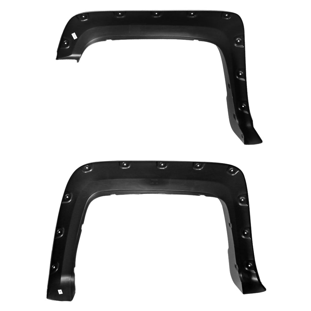 2016-2018 GMC Sierra 1500 Fleetside Matte Black Rivet Style Fender Flares