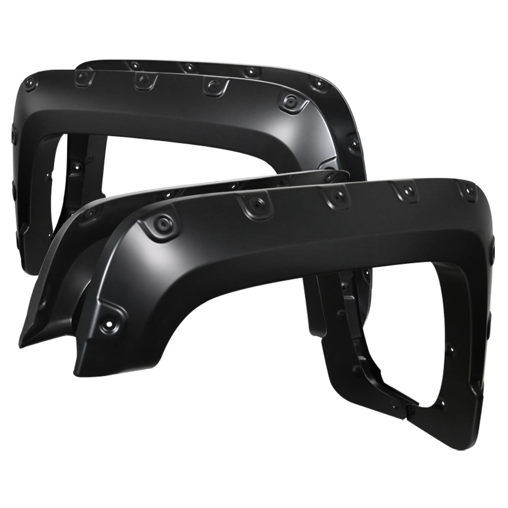 2016-2018 GMC Sierra 1500 Fleetside Matte Black Rivet Style Fender Flares