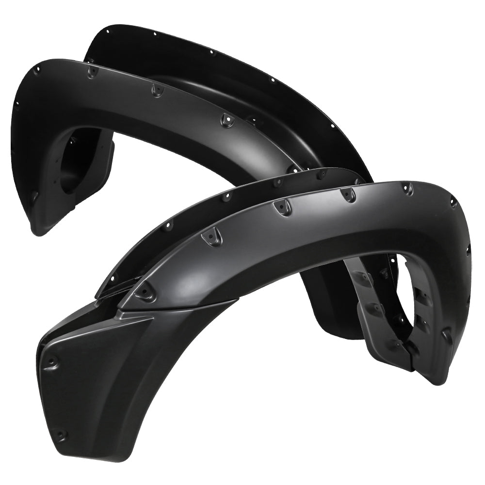 2012-2015 Toyota Tacoma 72" Long Bed Fleetside Matte Black Rivet Style Fender Flares