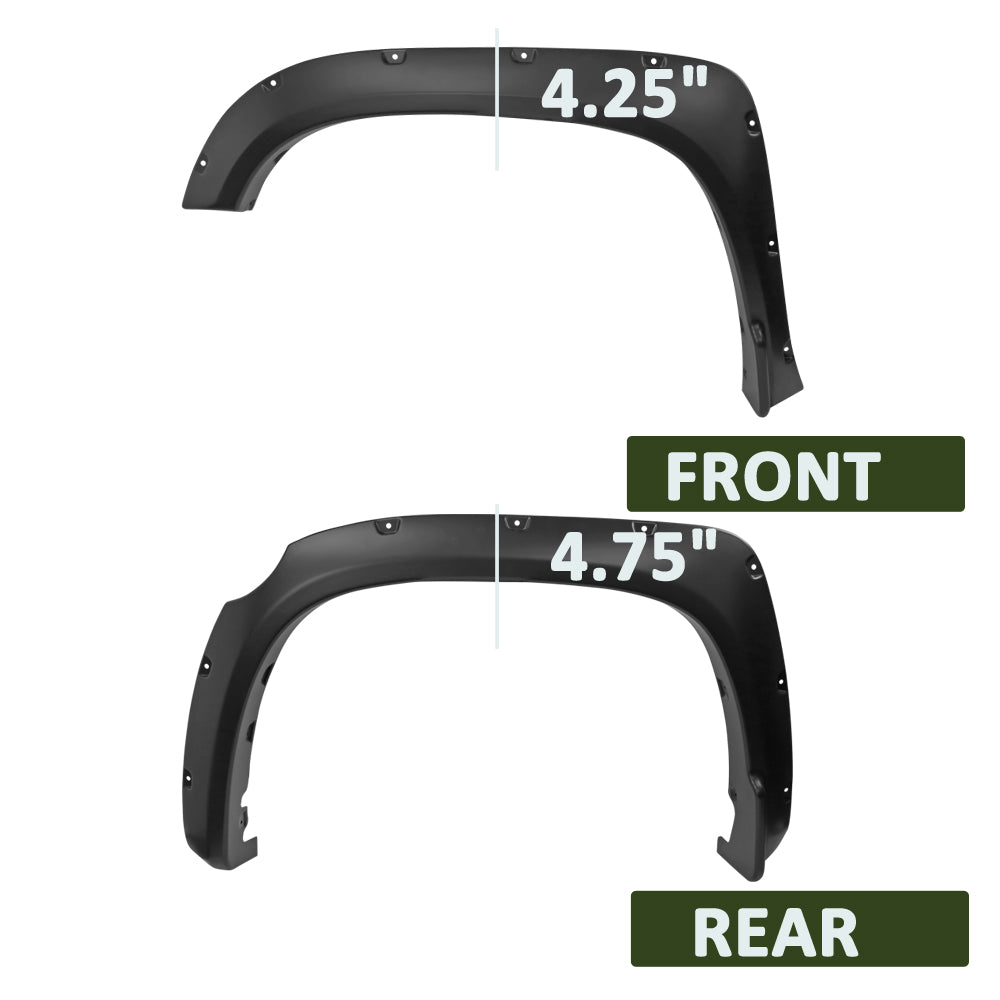 2014-2018 Toyota Tundra Matte Black Rivet Style Fender Flares