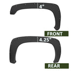 1999-2006 Chevrolet Silverado / GMC Sierra Fleetside Black Rugged Rivet Style Fender Flares