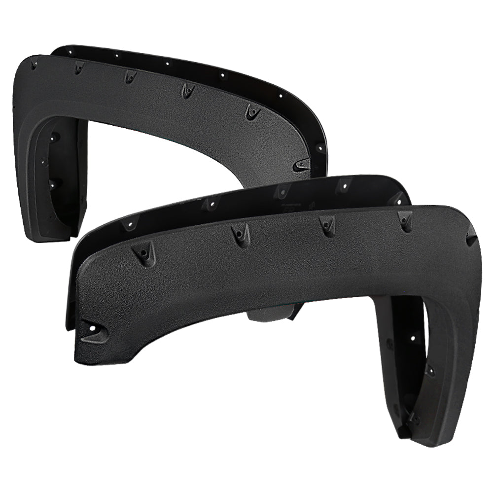 2007-2013 Chevrolet Silverado 1500/ 2500HD/ 3500HD Black Rugged Rivet Style Fender Flares