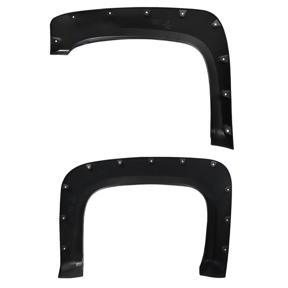 2007-2013 Chevrolet Silverado 1500 69.3" Short Bed Fleetside Black Rugged Rivet Style Fender Flares
