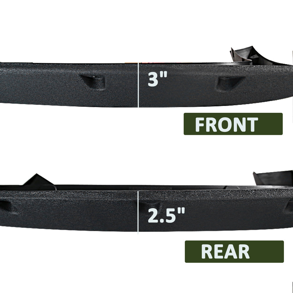 2007-2013 Chevrolet Silverado 1500 69.3" Short Bed Fleetside Black Rugged Rivet Style Fender Flares