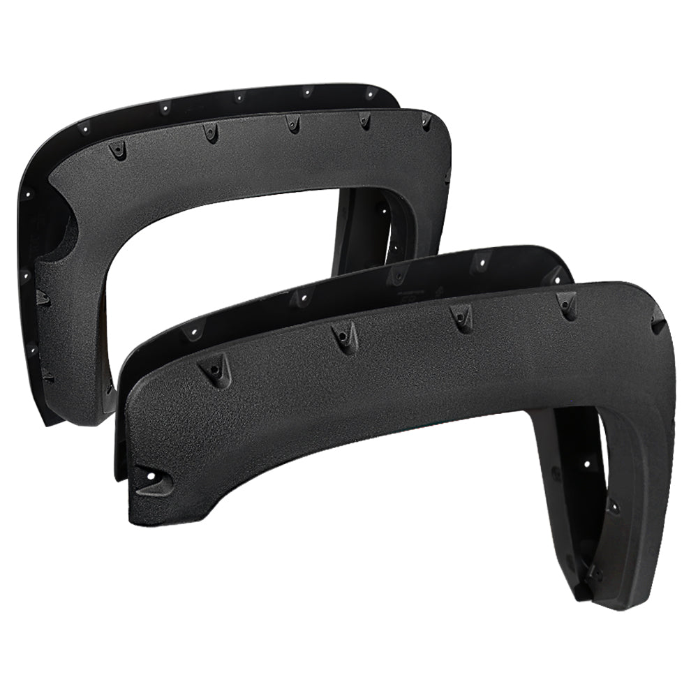 2007-2013 Chevrolet Silverado 1500 69.3" Short Bed Fleetside Black Rugged Rivet Style Fender Flares