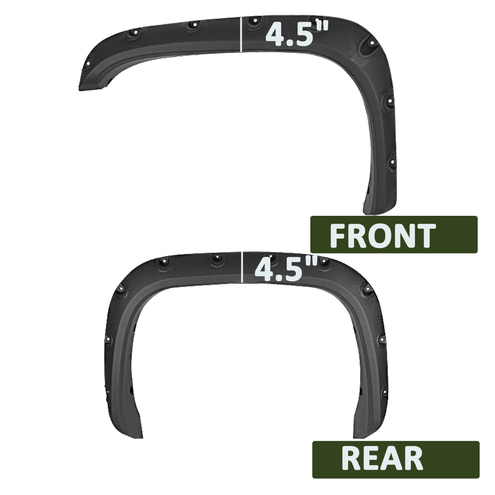 1994-2001 Dodge RAM 1500/2500/3500 Black Rugged Rivet Style Fender Flares