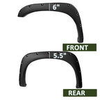 2002-2008 Dodge RAM 1500/ 2003-2009 RAM 2500 3500 Black Rugged Rivet Style Fender Flares