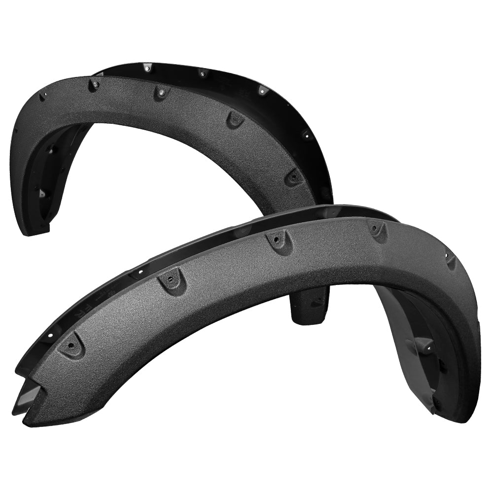 2009-2023 Dodge RAM 1500 Fleetside Black Rugged Rivet Style Fender Flares