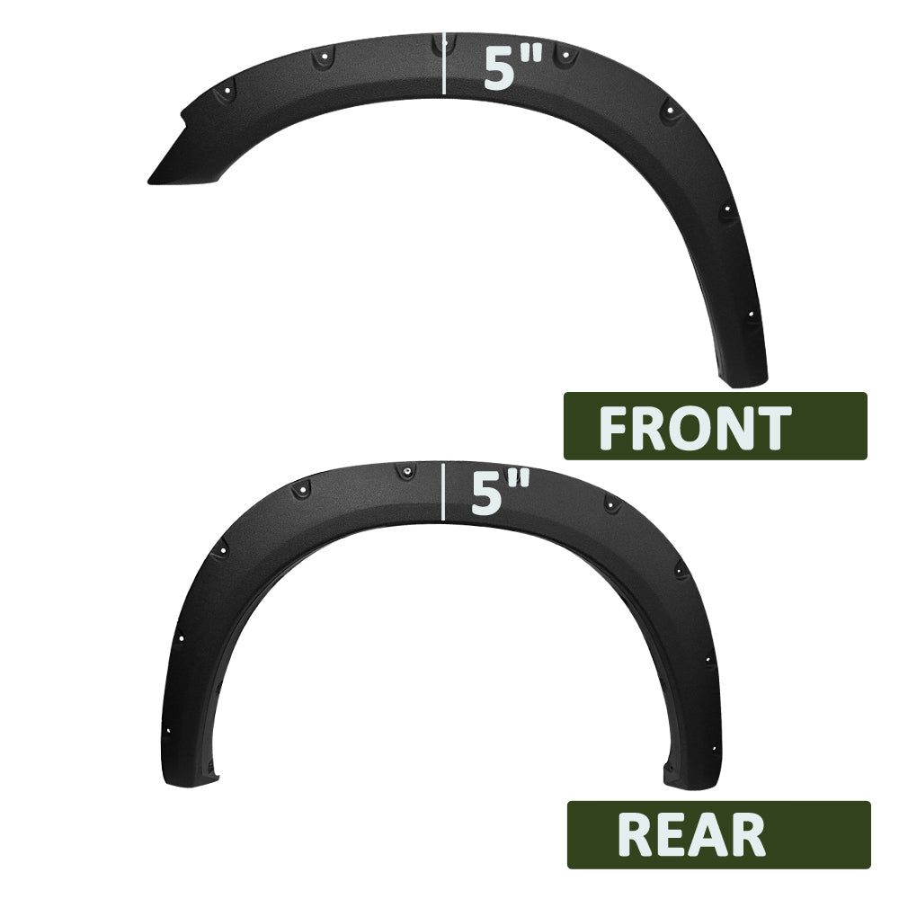 2010-2017 Dodge RAM 2500/3500 Black Rugged Rivet Style Fender Flares
