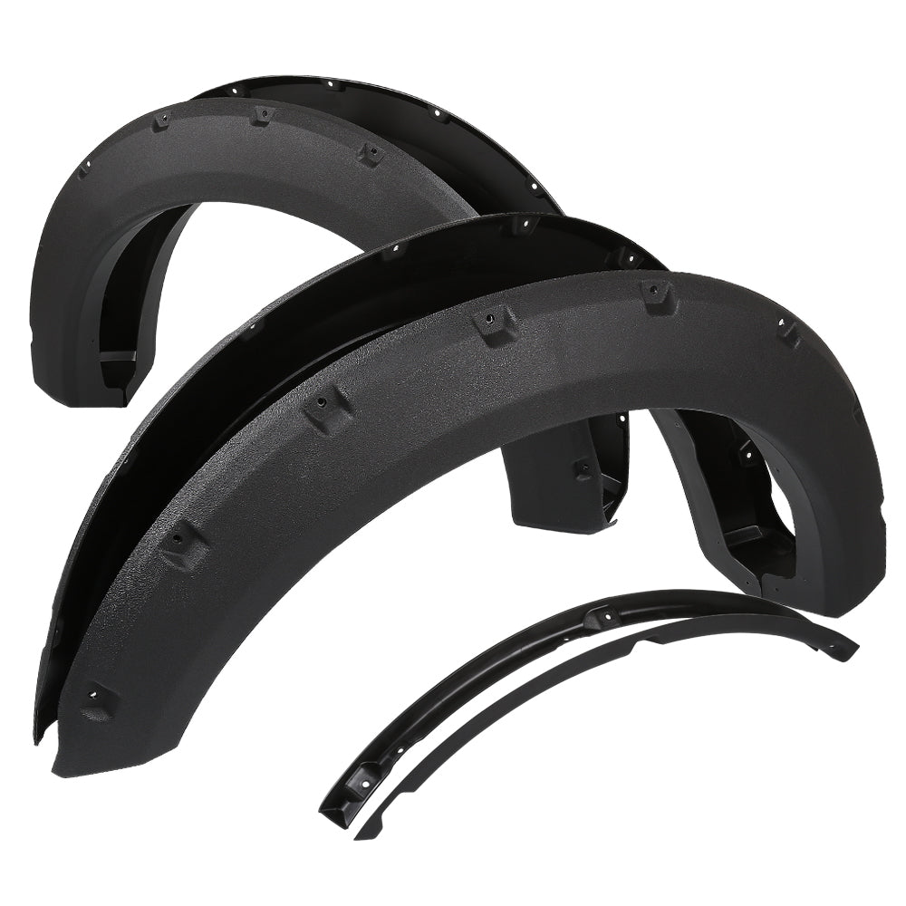 2015 - 2017 Ford F-150 Styleside Black Rugged Rivet Style Fender Flares