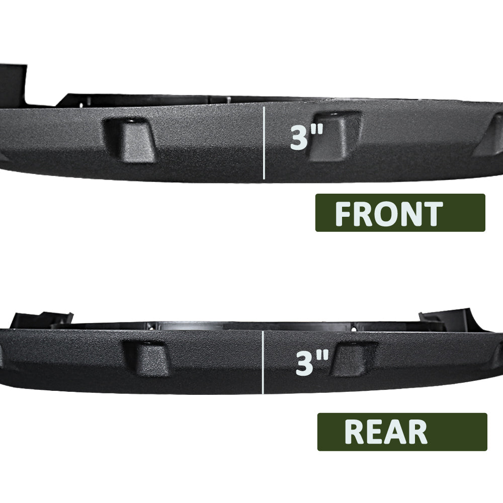 2009 - 2014 Ford F-150 Styleside Black Rugged Rivet Style Fender Flares