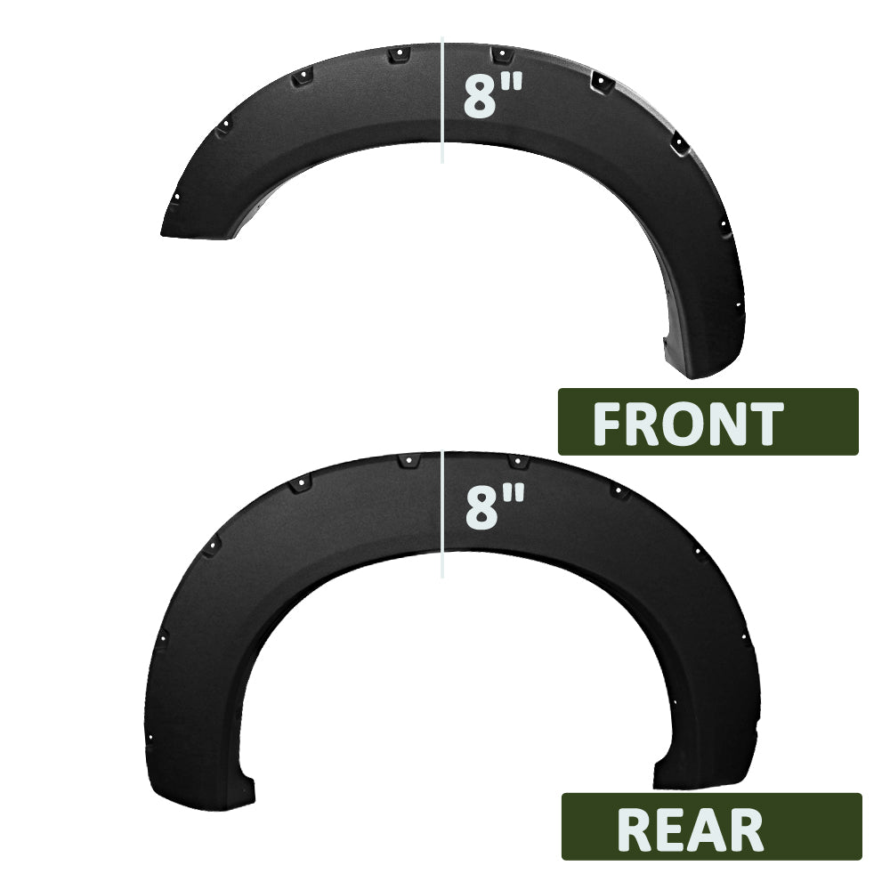 2011-2016 Ford F-250/F-350 SuperDuty Styleside Black Rugged Rivet Style Fender Flares