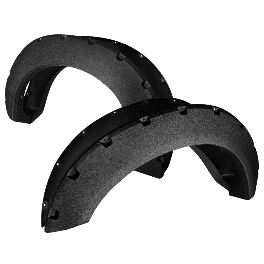2011-2016 Ford F-250/F-350 SuperDuty Styleside Black Rugged Rivet Style Fender Flares