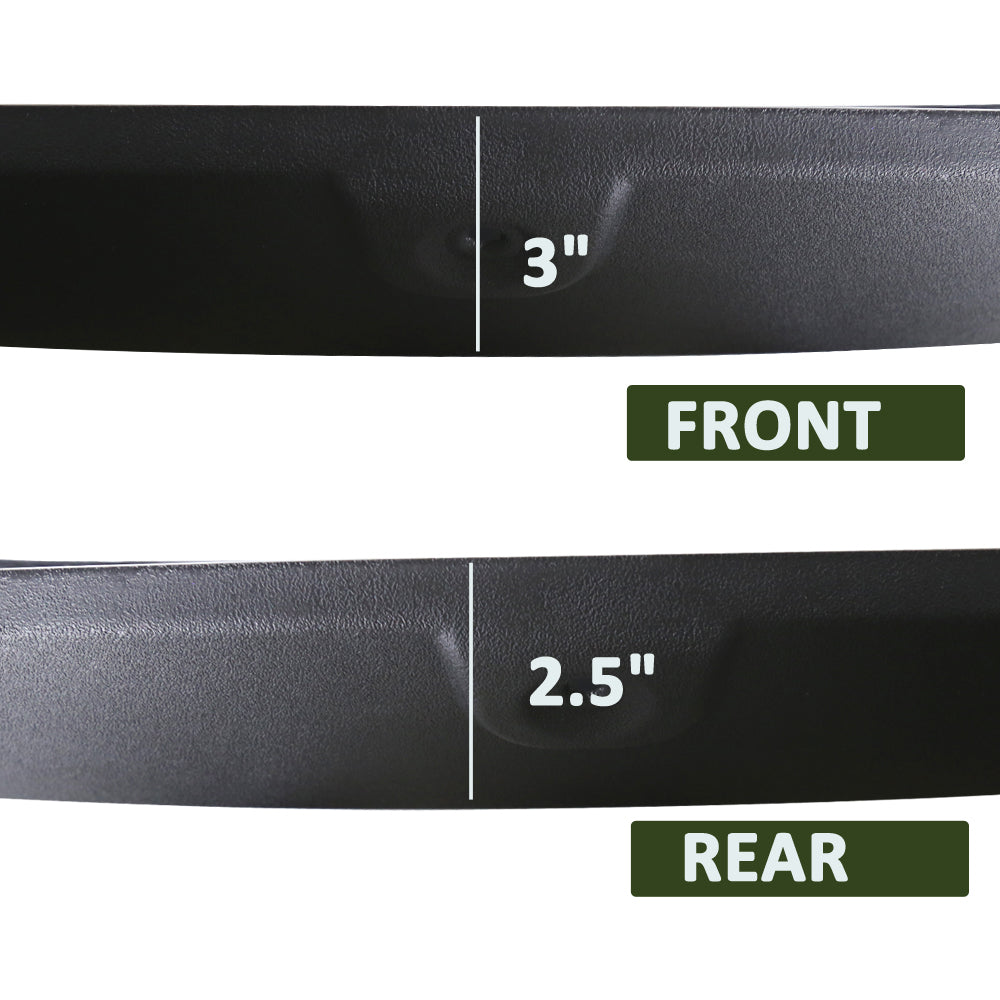 2007-2013 GMC Sierra 1500 Fleetside Black Rugged Rivet Style Fender Flares