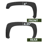 2019-2026 Chevrolet Silverado 1500 Matte Black Rivet Style Fender Flares