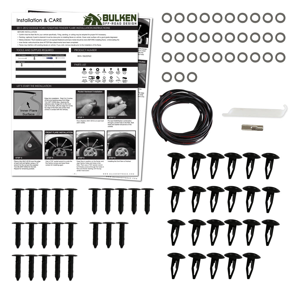2019-2026 Chevrolet Silverado 1500 Matte Black Rivet Style Fender Flares
