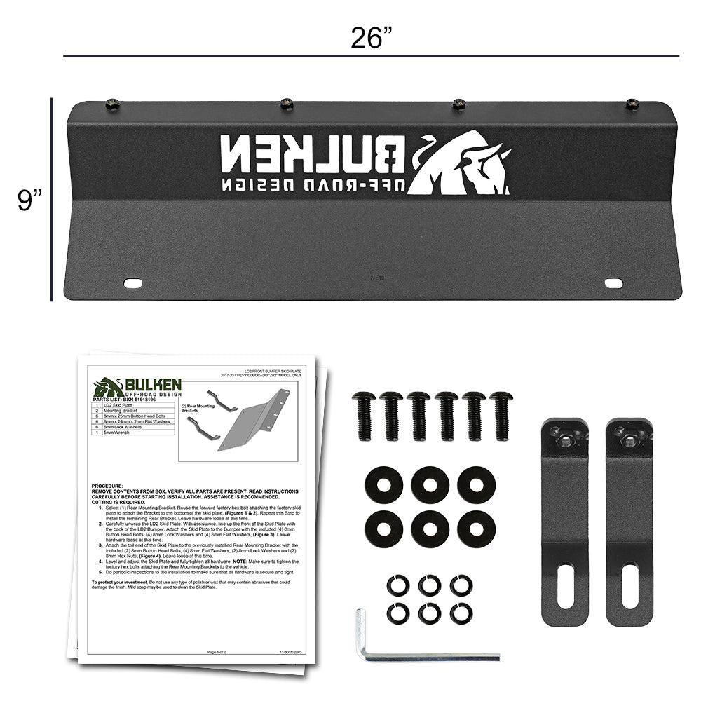 2017-2020 Chevrolet Colorado ZR2 LD2 Front Bumper Skid Plate