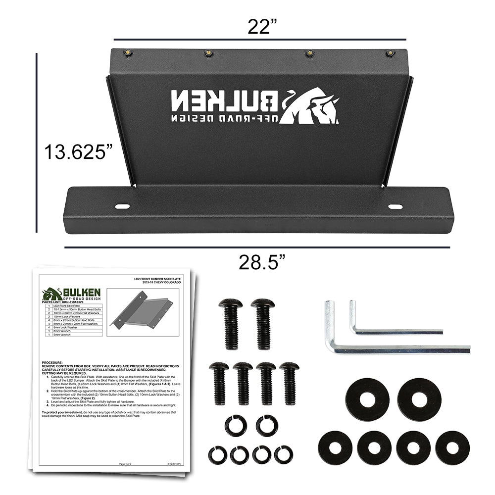 2015-2020 Chevrolet Colorado Front Bumper Skid Plate