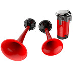 Red Air Horn x2 with Compressor