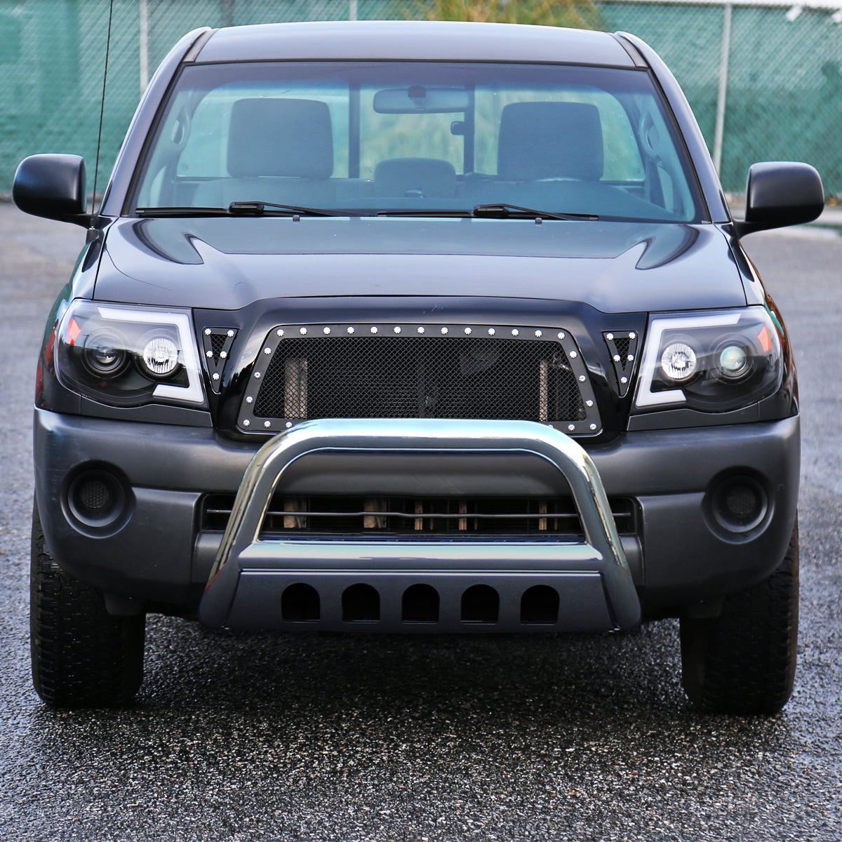 2005-2015 Toyota Tacoma 3" Chrome Stainless Steel Bull Bar w/ Skid Plate