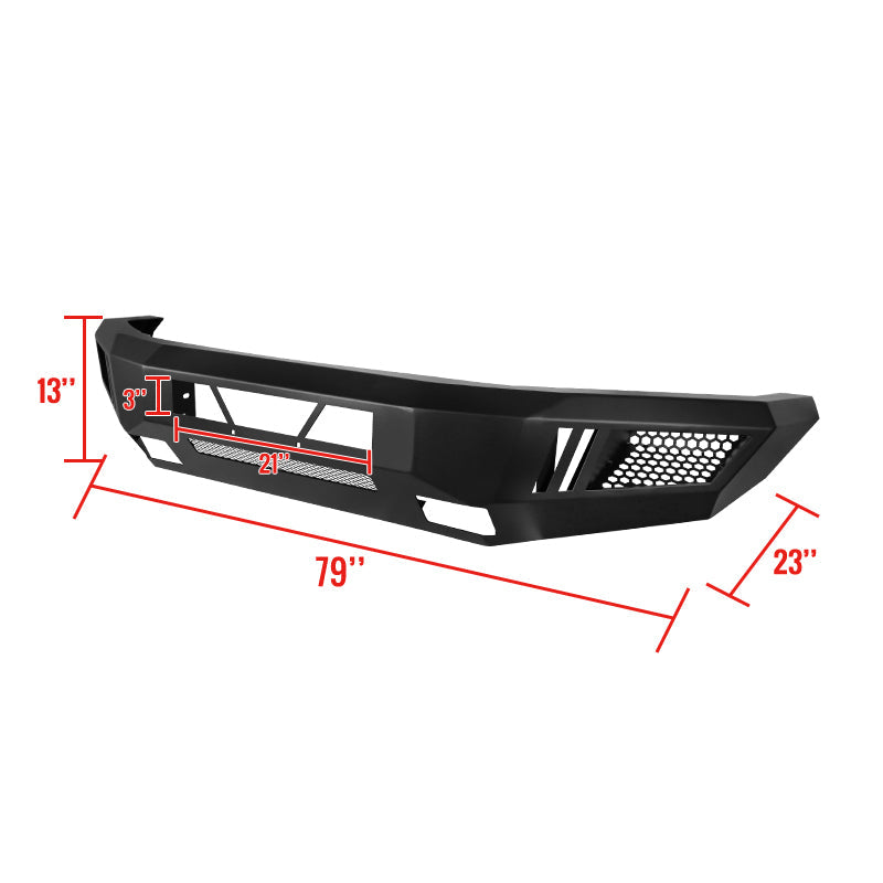 2009-2014 Ford F-150 Black Heavy Duty Steel Front Bumper w/ LED Light Ports