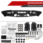 2015-2019 Chevrolet Silverado 2500/3500 Black Heavy Duty Steel Front Bumper w/ LED Light Ports