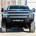 2015-2019 Chevrolet Silverado 2500/3500 Black Heavy Duty Steel Front Bumper w/ LED Light Ports