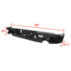 2009-2018 Dodge RAM 1500 / 2019-2021 RAM Classic / 2010-2024 RAM 2500 3500 Black Heavy Duty Steel Rear Step Bumper w/ License Lamp
