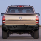 2009-2018 Dodge RAM 1500 / 2019-2021 RAM Classic / 2010-2024 RAM 2500 3500 Black Heavy Duty Steel Rear Step Bumper w/ License Lamp