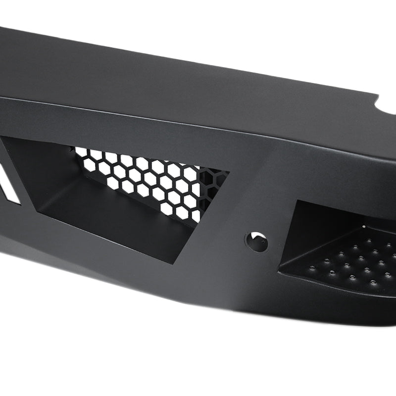 2007-2018 GMC Sierra 1500 Black Heavy Duty Steel Rear Step Bumper w/ License Lamp
