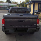 2016-2021 Toyota Tacoma Black Heavy Duty Steel Rear Step Bumper w/ License Lamp