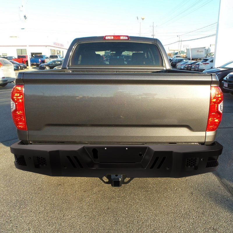 2014-2021 Toyota Tundra Black Heavy Duty Steel Rear Step Bumper w/ License Lamp