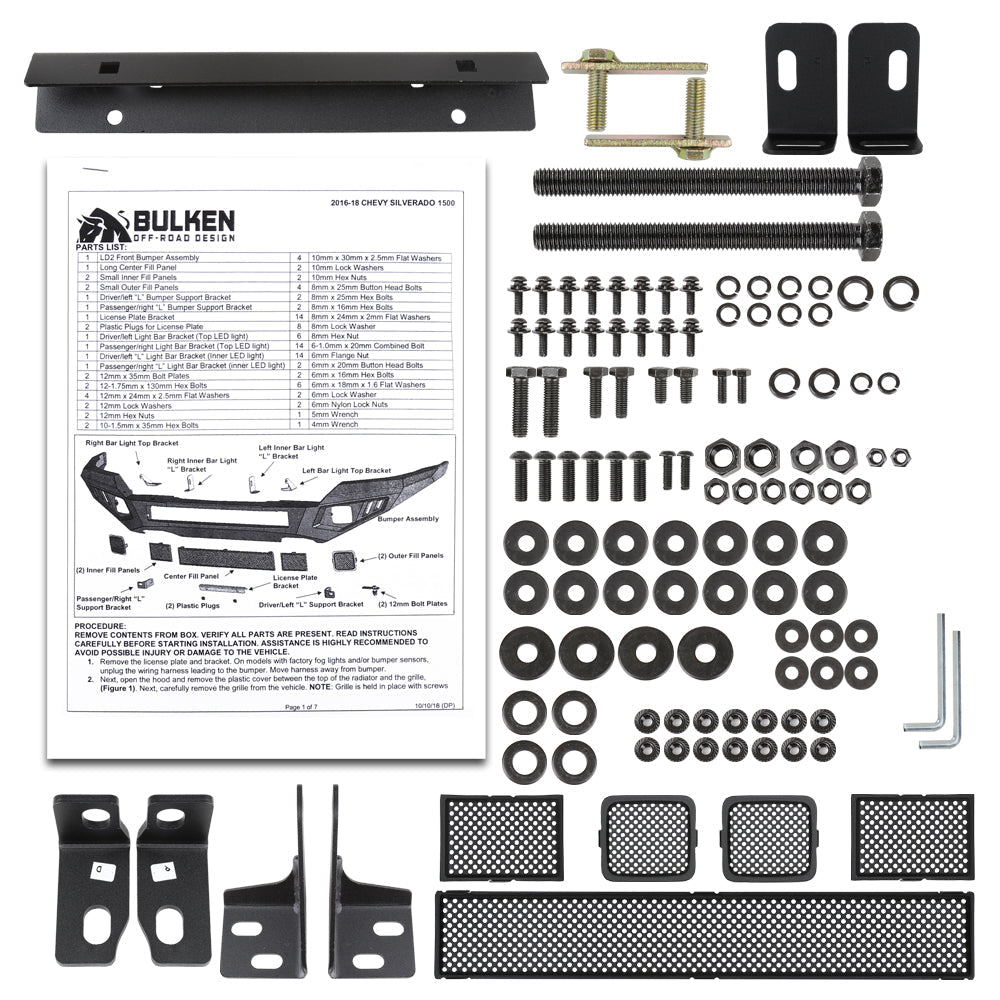 2016-2018 Chevrolet Silverado Non-Winch Front Bumper