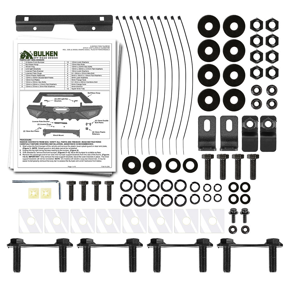 2018-2022 Jeep Wrangler JL/2020-2024 Gladiator X Series Winched Front Bumper