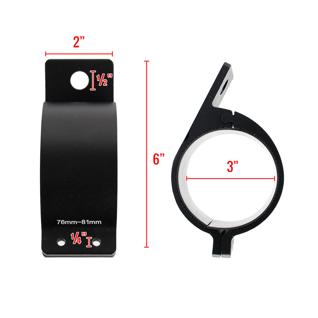 Universal 3" Aluminum Light Mounting Brackets (Black)