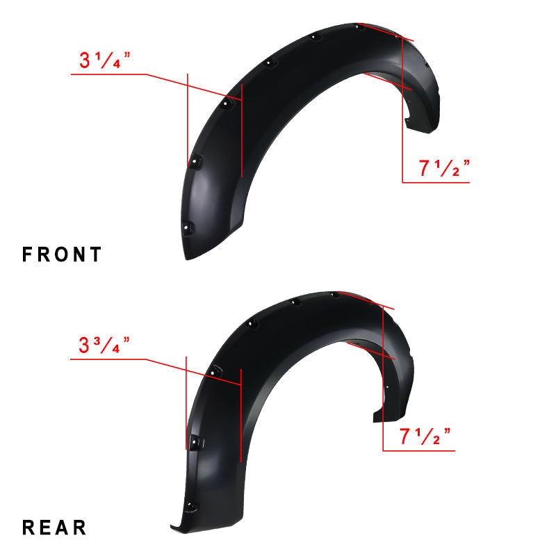 2011-2016 Ford F-250/F-350 SuperDuty Styleside Smooth Rivet Style Fender Flares