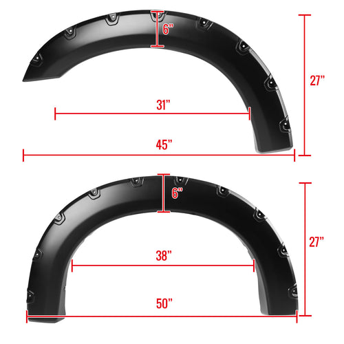 1999-2007 Ford F-250/F-350 SuperDuty Smooth Rivet Style Fender Flares
