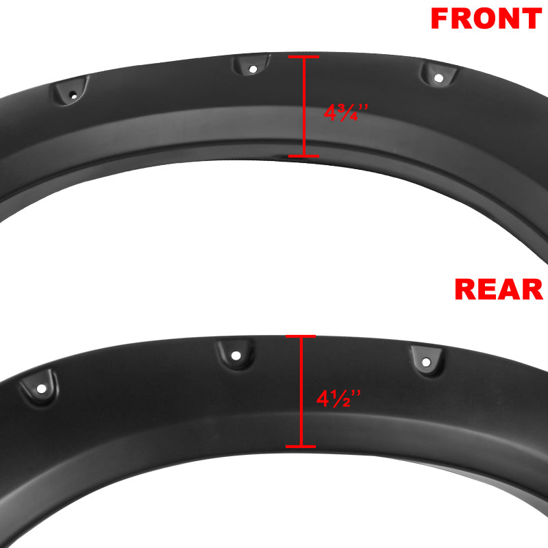2009-2018 Dodge RAM 1500 / 2019-2021 RAM Classic Fleetside Smooth Rivet Style Fender Flares