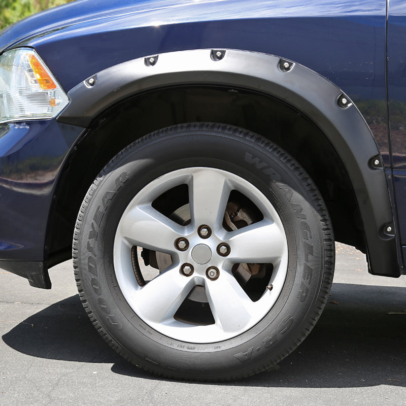 2009-2018 Dodge RAM 1500 / 2019-2021 RAM Classic Fleetside Smooth Rivet Style Fender Flares
