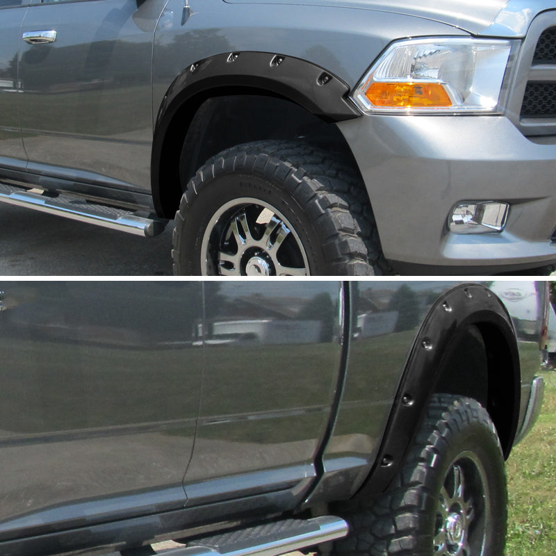 2009-2018 Dodge RAM 1500 / 2019-2021 RAM Classic Fleetside Smooth Rivet Style Fender Flares