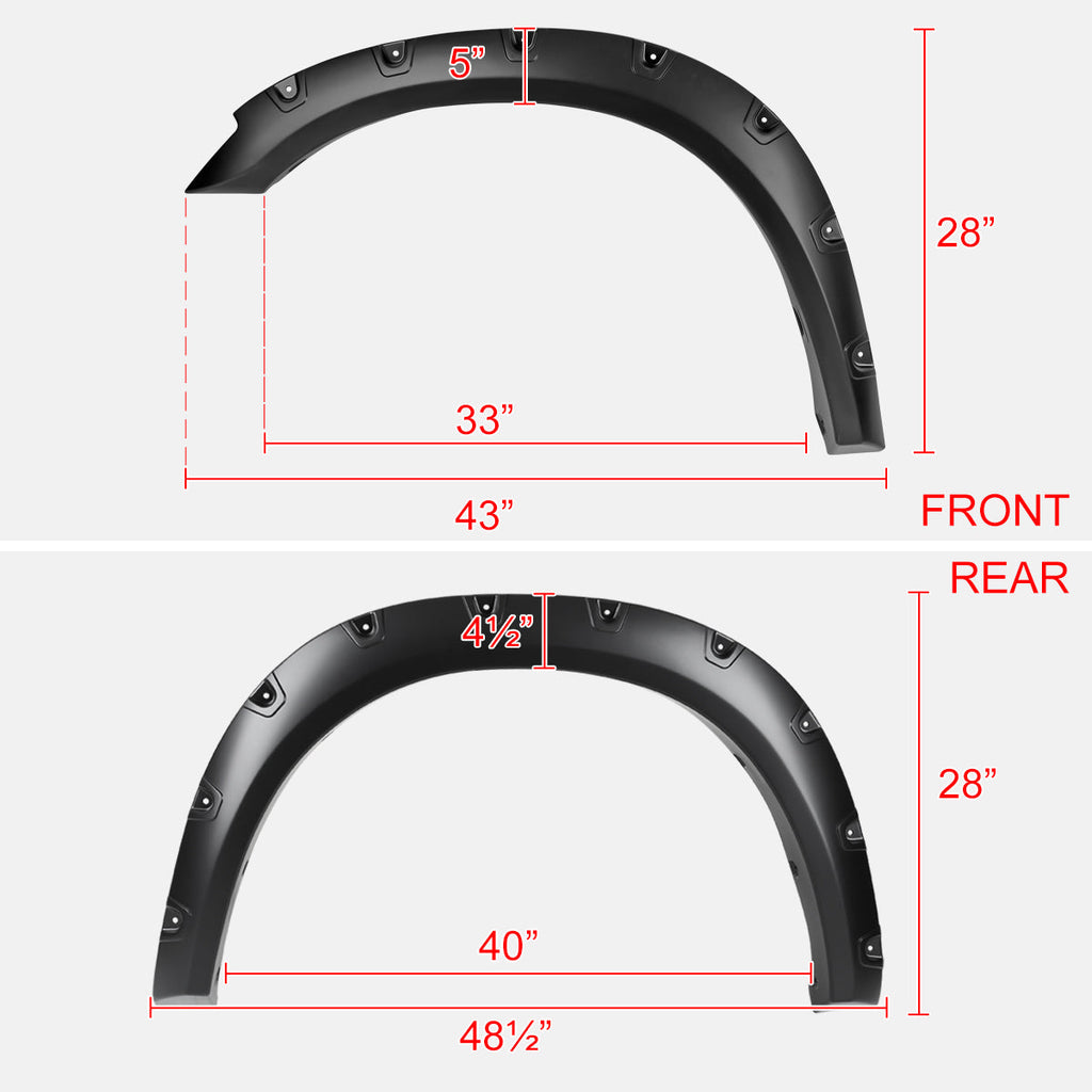 2010-2017 Dodge RAM 2500/3500 Smooth V2 Rivet Style Fender Flares