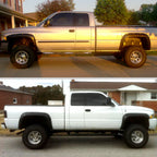 1994-2001 Dodge RAM 1500 2500 3500 Smooth Rivet Style Fender Flares