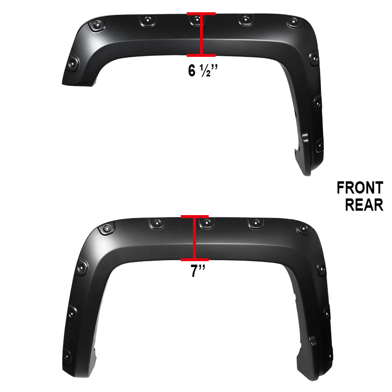 2016-2018 GMC Sierra 1500 Fleetside Smooth Rivet Style Fender Flares
