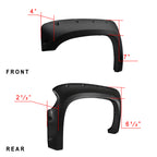 2007-2013 Chevrolet Silverado 1500 69.3" Fleetside Black Smooth Polypropylene Fender Flares