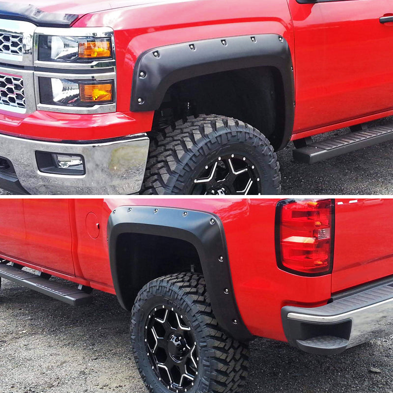 2014-2018 Chevrolet Silverado 2500HD/3500HD Fleetside Smooth Rivet Style Fender Flares